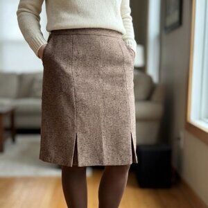 Kasper Brown Tweed A-Line Skirt – Size 10P
